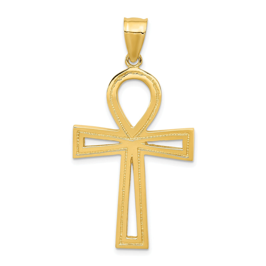 Sophia Jewelers 14K Gold Ankh Cross Pendant with Polished Finish