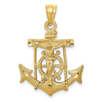14K Gold Mariners Cross Pendant with Elegant Solid Design for Timeless Faith