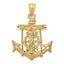 14K Gold Mariners Cross Pendant with Elegant Solid Design for Timeless Faith