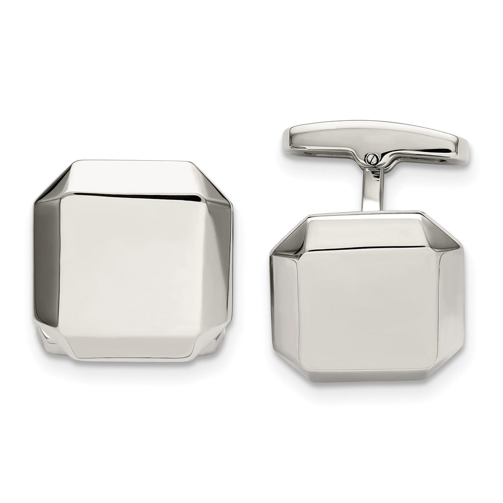 Polished Stainless Steel Cuff Links