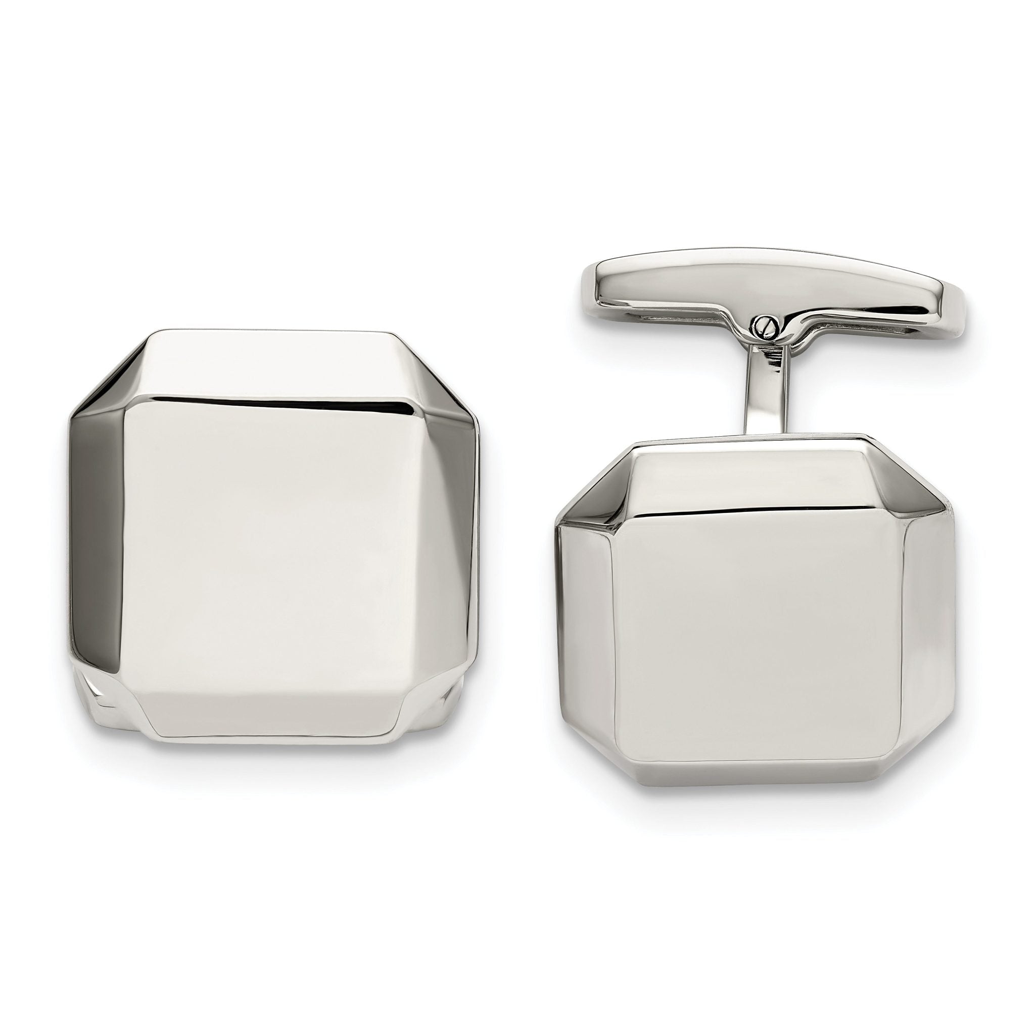 Polished Stainless Steel Cuff Links