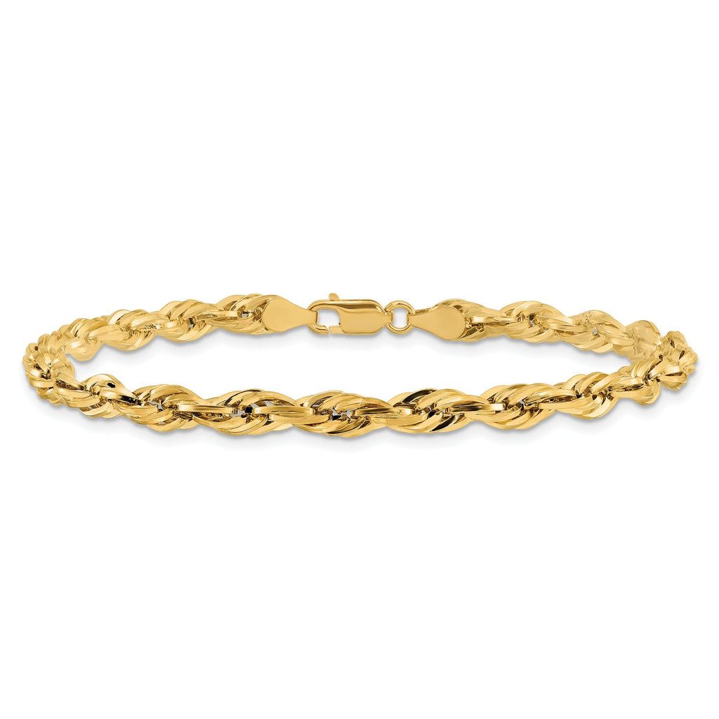 Semi-Solid Rope Chain in 14K Yellow Gold, 4.75mm