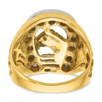 14k Two-tone Mens Horse and Horseshoe Diamond Ring Mounting, Mounting Only