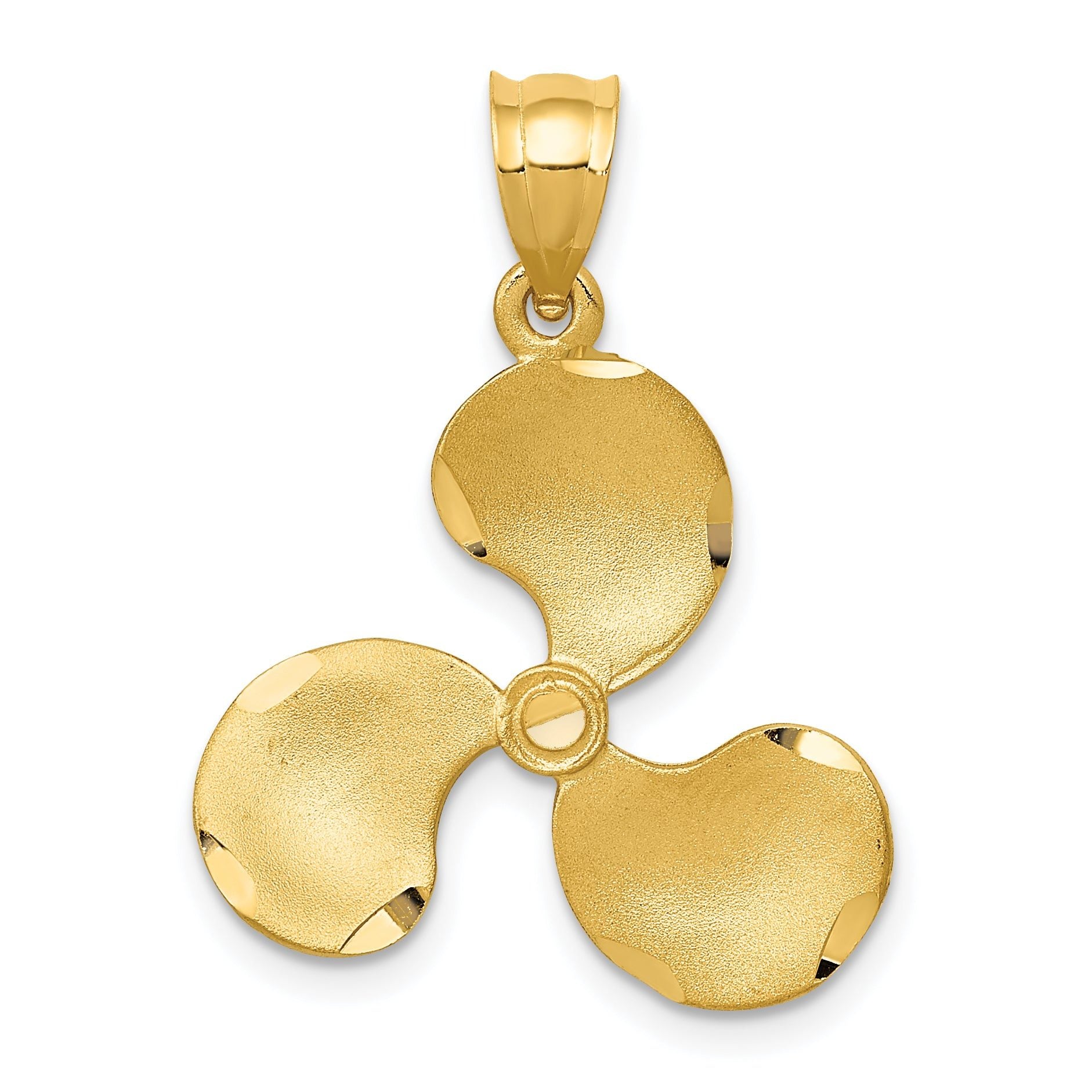 Sophia Jewelers 14K Gold Men's Solid Propeller Pendant Elegant Design