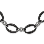 Titanium Women's Necklace with Polished Finish & CZ Accents