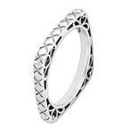 Polished Square Stackable Ring in Sterling Silver