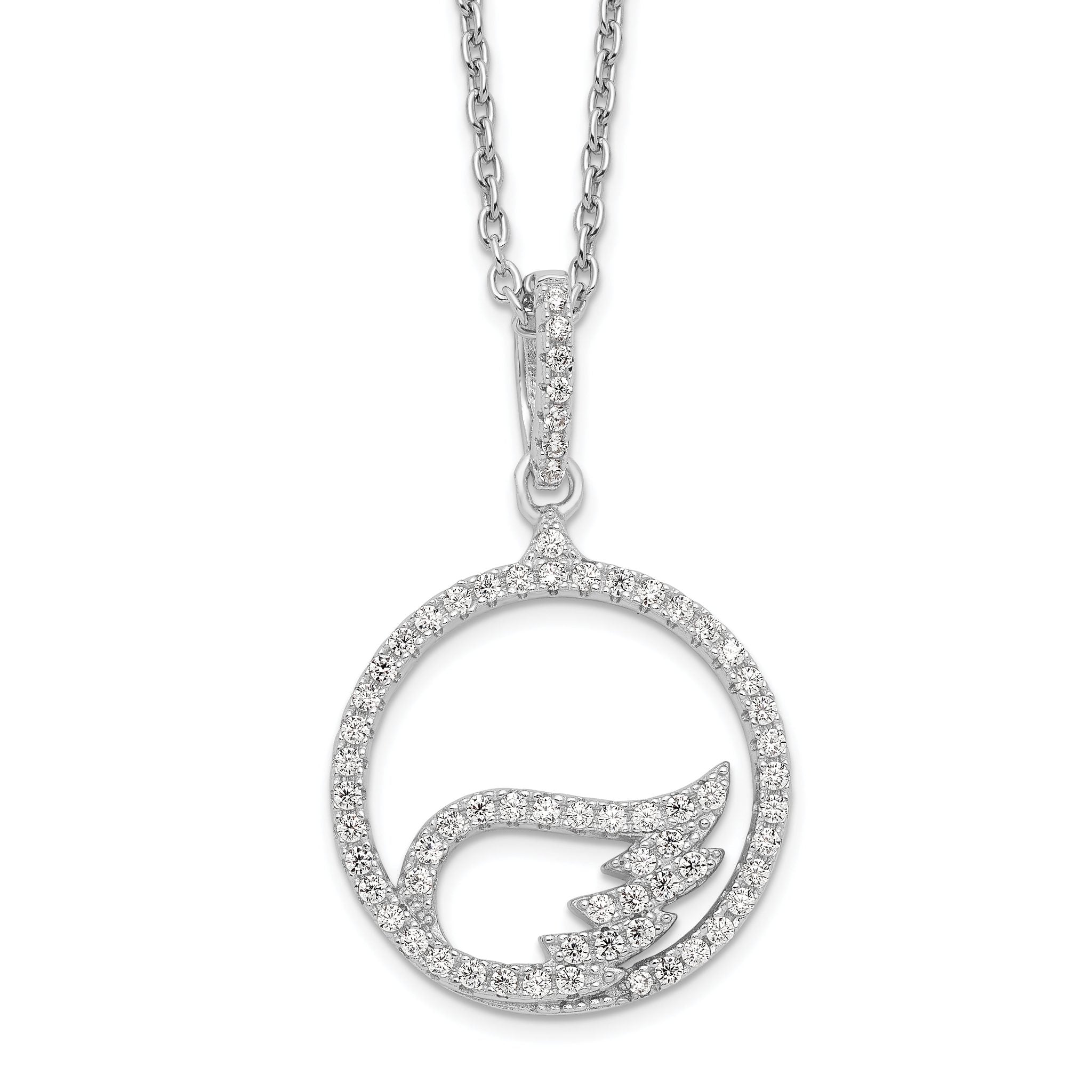 Sophia Jewelers Sterling Silver CZ Wing Necklace with Elegant Micro PavÃƒÆ’Ã†â€™Ãƒâ€šÃ†â€™ÃƒÆ’Ã¢â‚¬Å¡Ãƒâ€šÃ‚Â© Design Main image