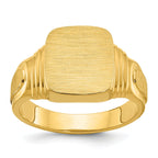 14k 14x12mm Men's Cushion Signet Ring