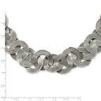 Polished Circle Link Necklace in Stainless Steel