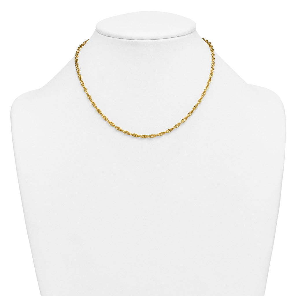 14K Gold Filled Singapore Chain Necklace in 3.2mm Width