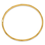 14K Gold Diamond-Cut Hinged Bangle Bracelet with Polished Finish