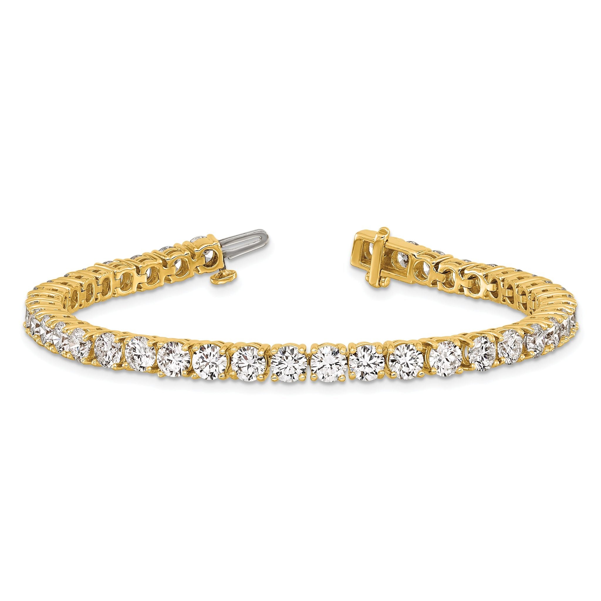 14k 12 1/2 carat Lab Grown Diamond VS/SI+ G+ Complete Tennis Bracelet