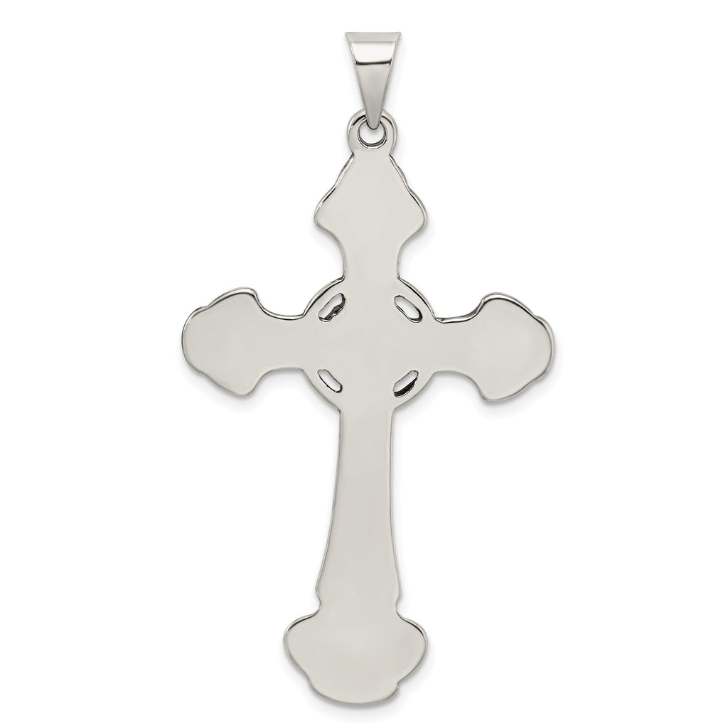 Sophia Jewelers Sterling Silver 925 Polished Antiqued Cross Pendant