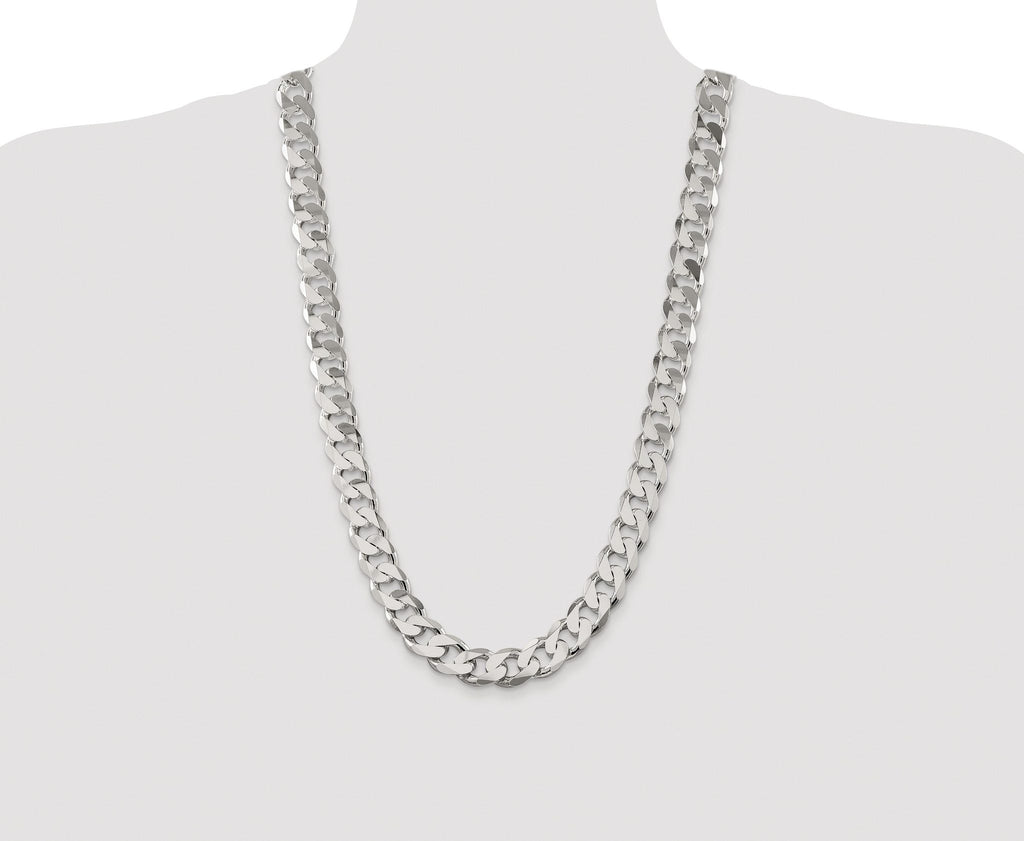 Sterling Silver Rhodium-plated 14.5mm Curb Chain