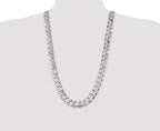 Sterling Silver Rhodium-plated 14.5mm Curb Chain