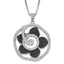 Sterling Silver CZ Fire Flower Necklace with Multi-Color Stones