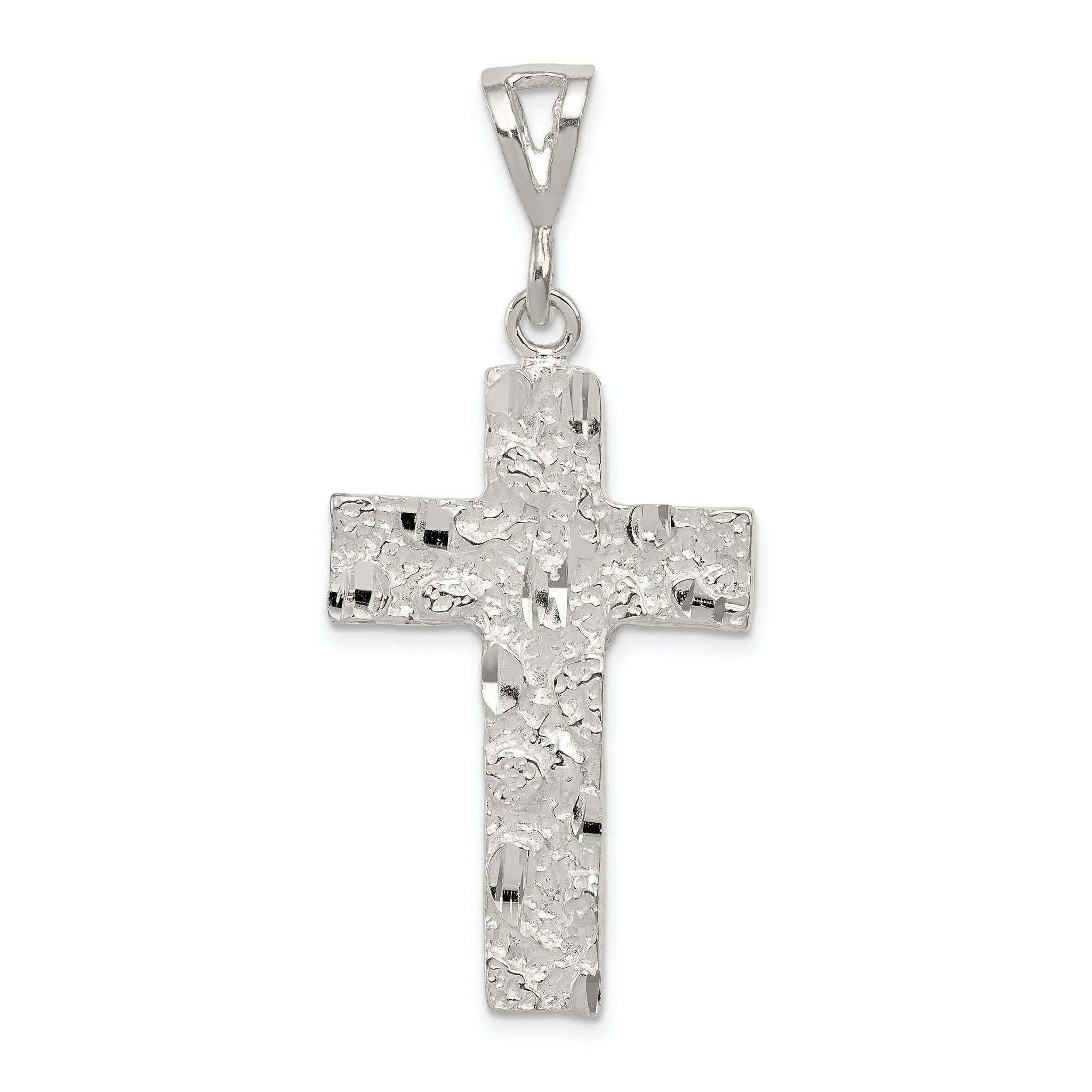 Sterling Silver 925 Cross Pendant with Polished Anti-Tarnish Finish