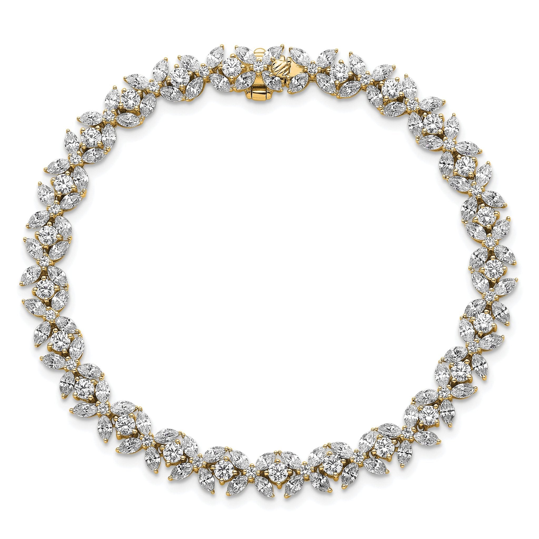 14k 6 3/4 carat Lab Grown Diamond VS+ F+ Complete Fashion Tennis Bracelet