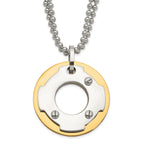 Yellow IP-Plated Circle Double Necklace in Stainless Steel