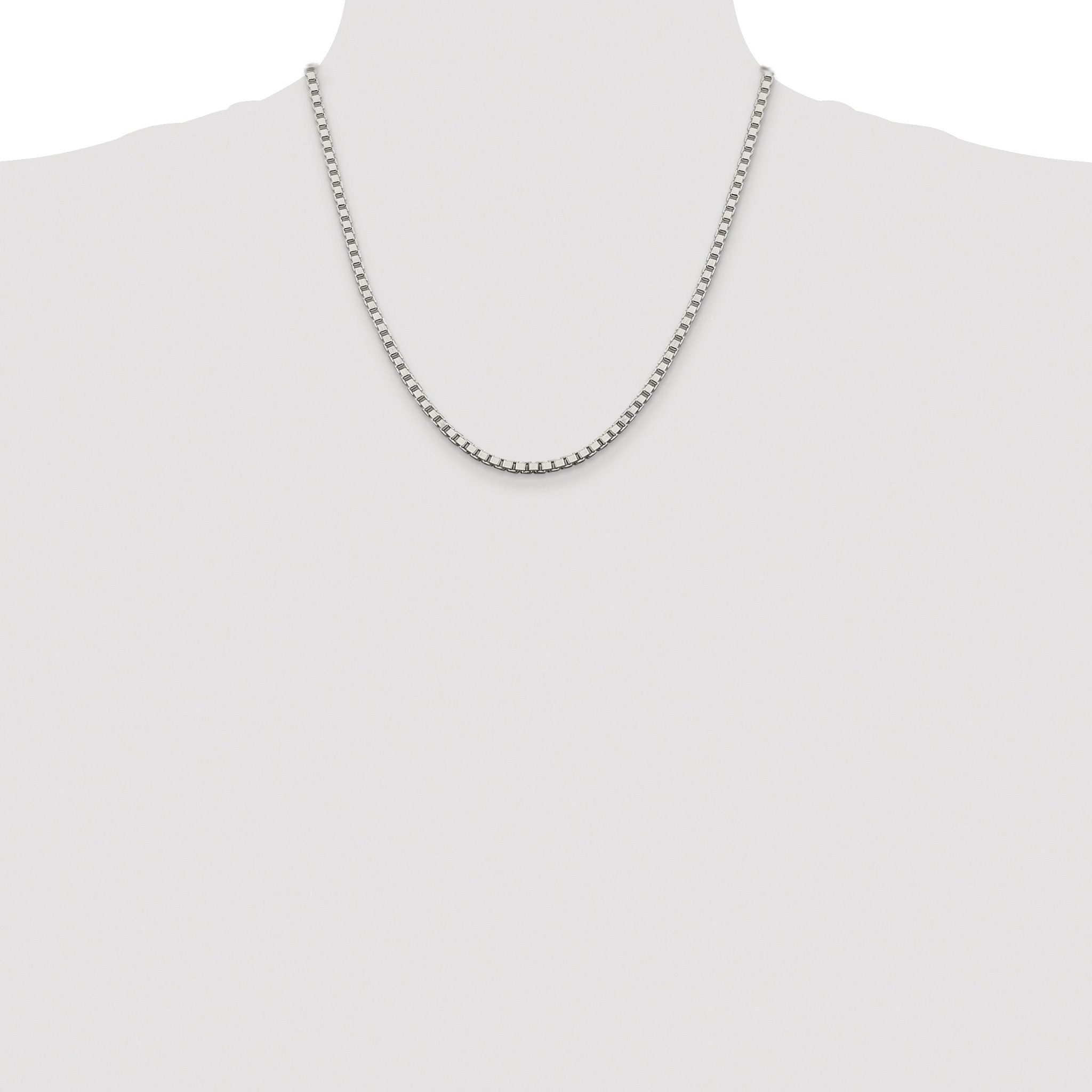 Sterling Silver Rhodium-plated 3.25mm Box Chain