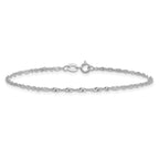 14K White Gold Solid Singapore Chain Necklace 1.4mm