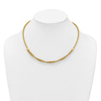 14k Polished Twisted with Beads 7mm Flexible Mesh 18 inch Necklace