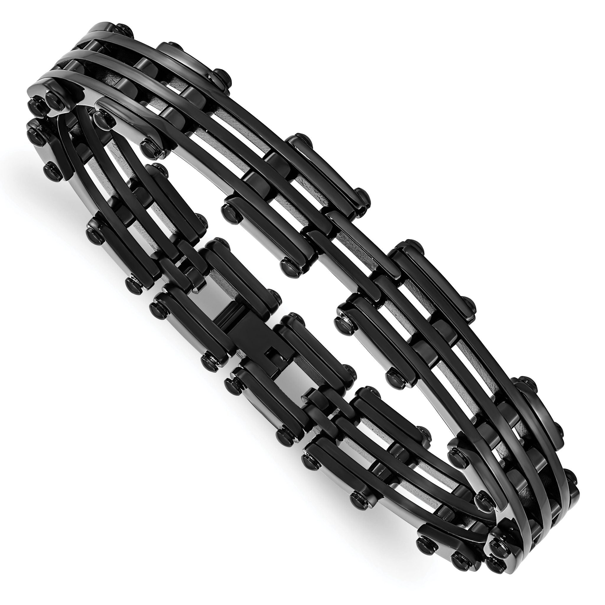 Stainless Steel Polished Black IP-plated Bracelet for Men Main image