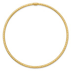 14K Gold Diamond-Cut Slip-On Bangle  Elegant Women's Bracelet