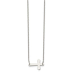 Sideways Cross Necklace in Stainless Steel