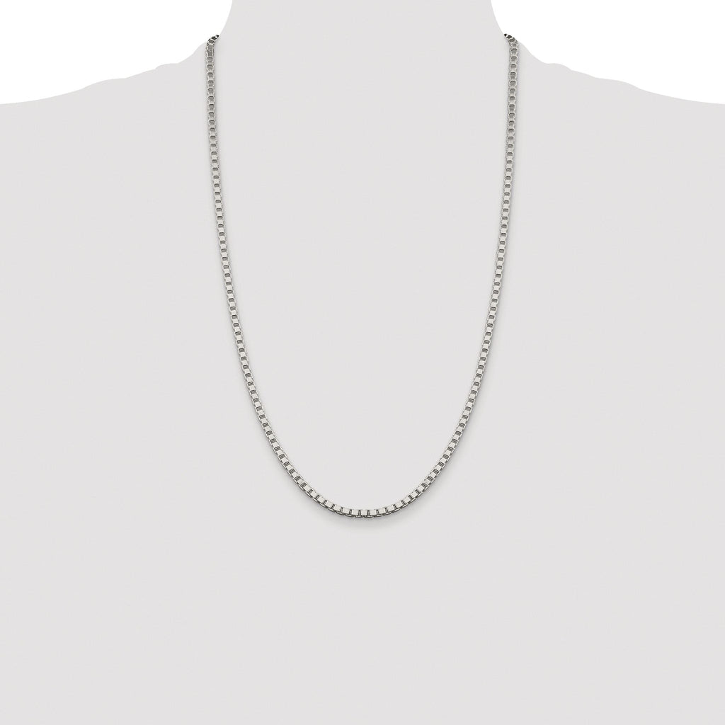 Sterling Silver Rhodium-plated 3.25mm Box Chain