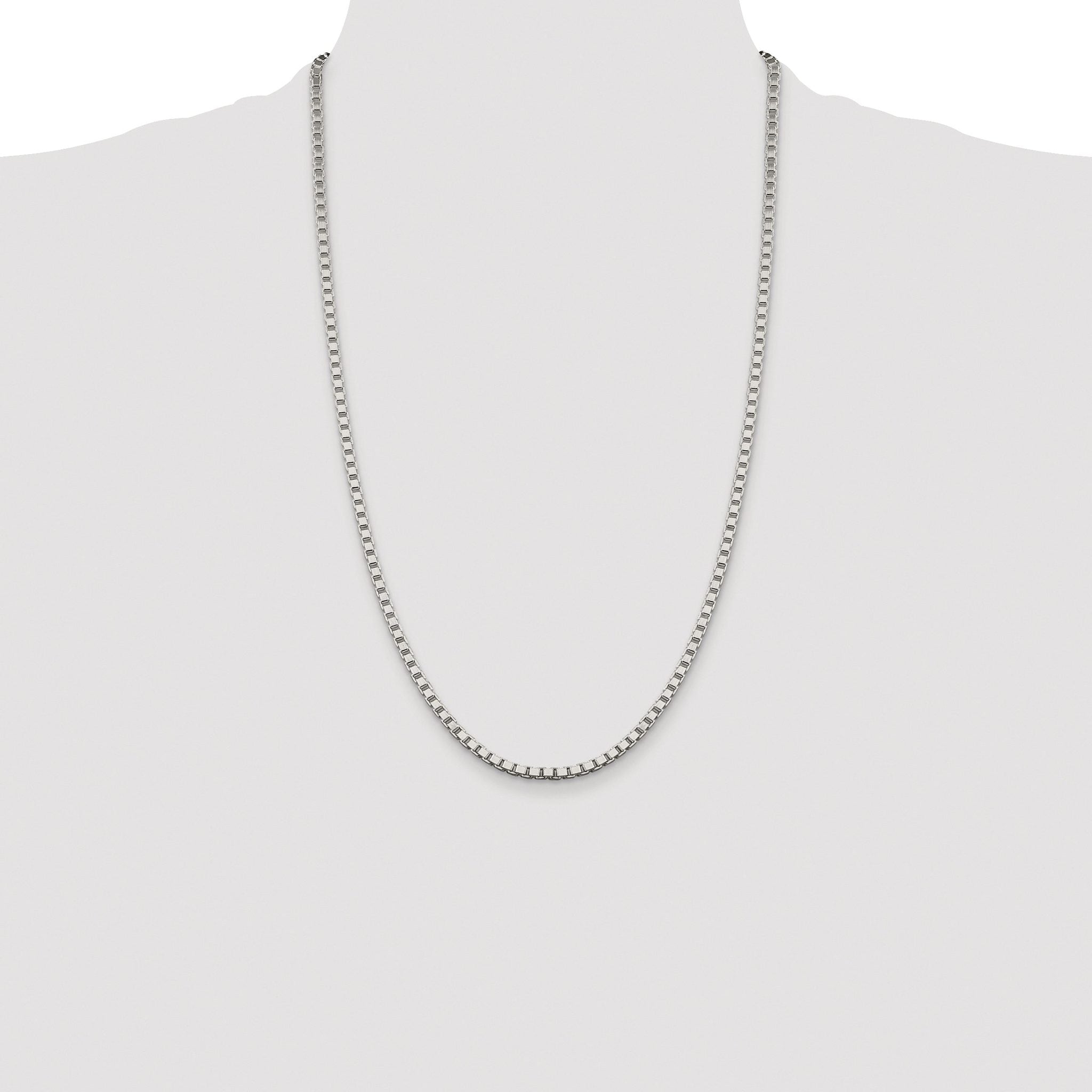 Sterling Silver Rhodium-plated 3.25mm Box Chain