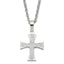 CZ Cross Necklace in Stainless Steel