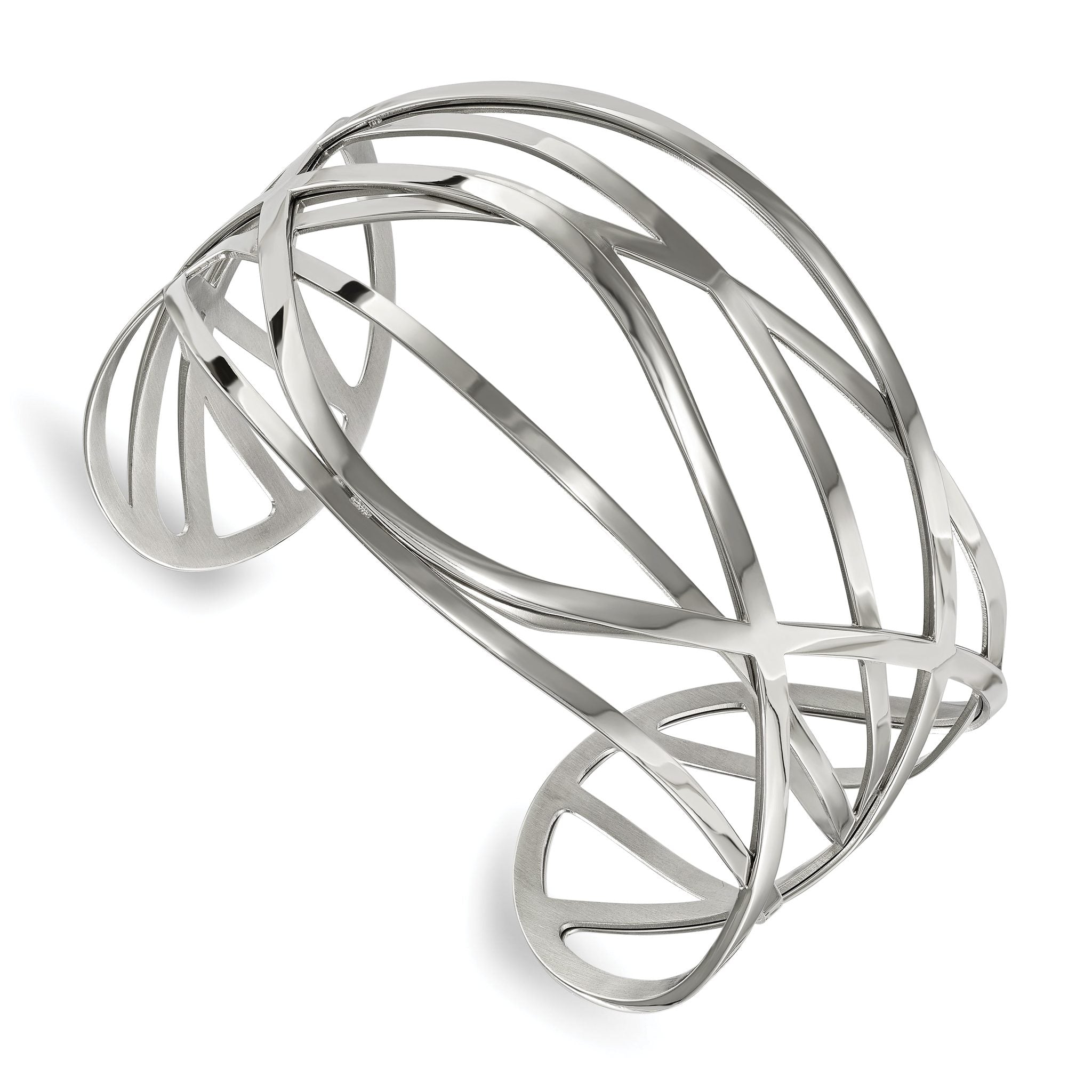 Stainless Steel Polished Cuff Bangle Bracelet for Women Main image