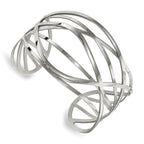 Stainless Steel Polished Cuff Bangle Bracelet for Women