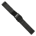 20mm Matte Black PVD-plated Stainless Shark Mesh with Divers Clasp 7 inch Watch Strap