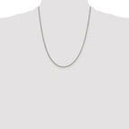 Round Box Chain Necklace in Sterling Silver, 1.75mm