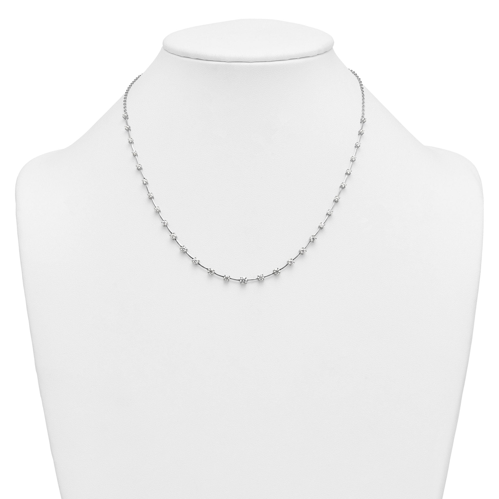 14k White Gold 2 carat Lab Grown Diamond VS+ F+ Complete 18 inch Fashion Tennis Necklace