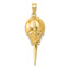 14K Gold Moveable Horseshoe Crab Pendant for Men Polished Finish