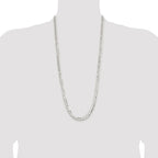 Sterling Silver Rhodium-plated 7.8mm Concave Beveled Curb Chain