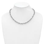 14K White Gold Polished Fancy Link Necklace
