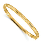 10k 3/16 Florentine Engraved Hinged Bangle Bracelet
