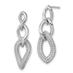 Sophia Jewelers Sterling Silver CZ Dangle Earrings with Rhodium Finish