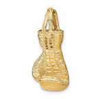 14K Gold Polished Hollow 3D Boxing Glove Pendant for Men