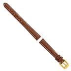 Havana Sport Leather Watch Band in Brown with Gold-Tone Buckle, 16mm