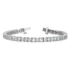 14k White Gold 10 carat Lab Grown Diamond VS+ F+ Complete Princess and Round Tennis Bracelet