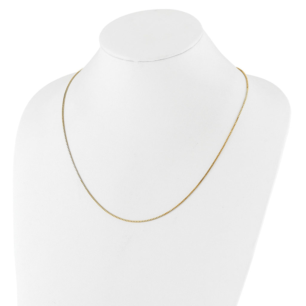 Sterling Silver Gold-plated Adjustable 1.15mm Box Chain