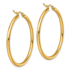 10k Polished 2.5mm Lightweight Tube Hoop Earrings