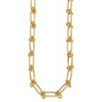 14K Polished Love Knot Fancy Paperclip Link Necklace