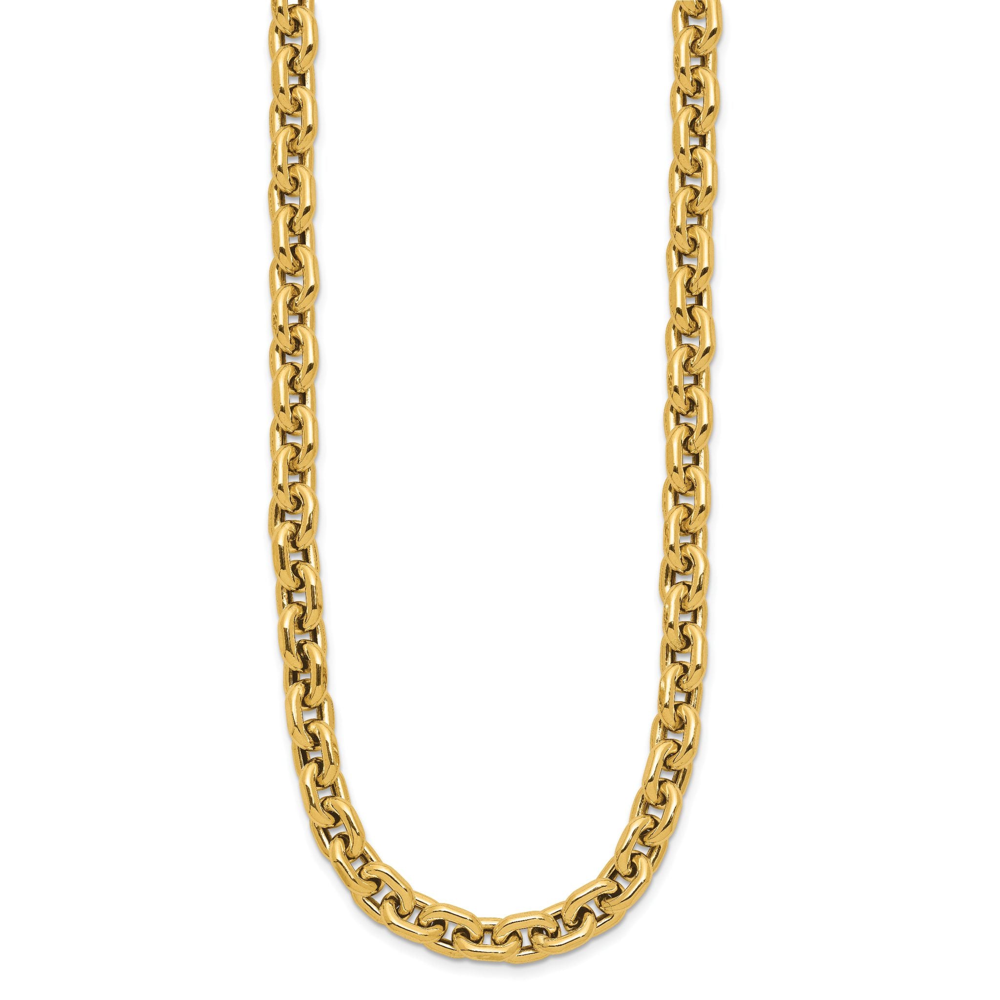 14K Polished 7.0mm Flat Edge Cable Link Necklace Secondary image