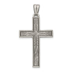 Sterling Silver 925 Latin Cross Pendant with Polished Antiqued Finish